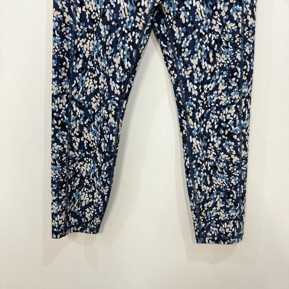 Calme Stretch Pants Print Activewear Blue Tan - Picture 3 of 9